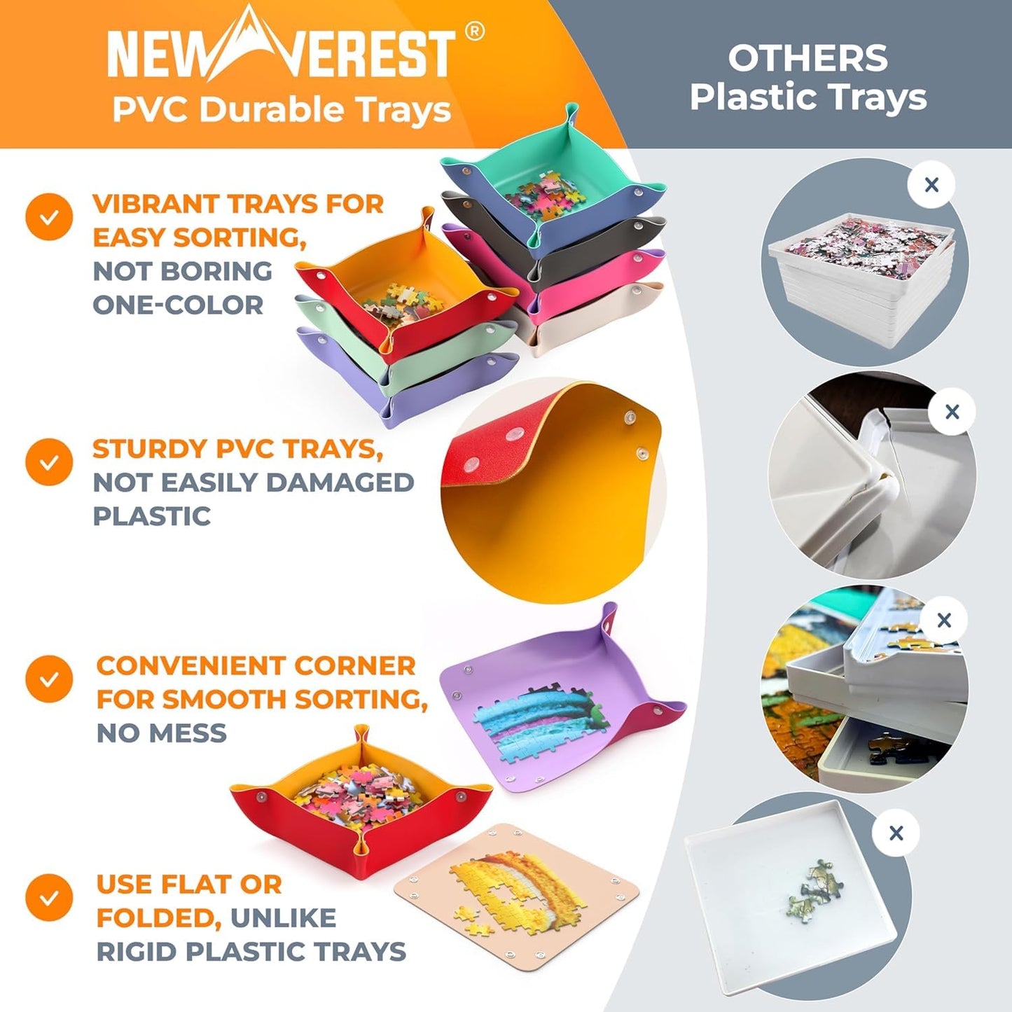 Stackable Jigsaw Puzzle Sorting Trays